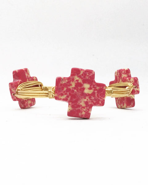 the BOBBY Bangle with Marbled Stone Cross