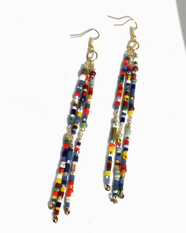 the ATO || Christmas bead dangle earrings