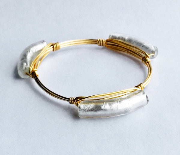 the BOBBY Bangle with Foil Glass Tube
