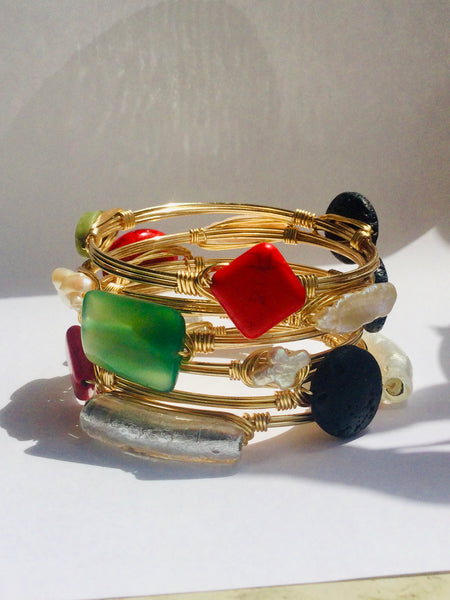 the BOBBY Bangle with Foil Glass Tube